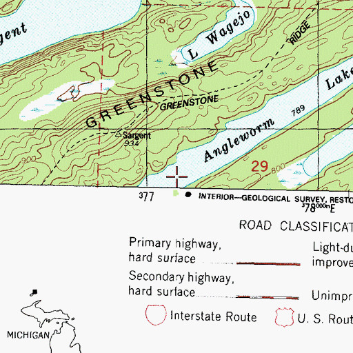 Topographic Map of Angleworm Lake, MI