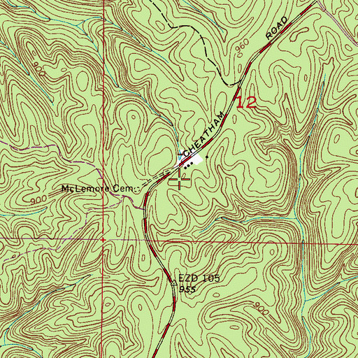 Topographic Map of Hepsidam, AL