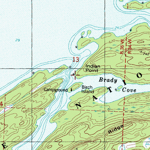 Topographic Map of Indian Point, MI