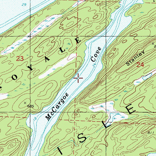 Topographic Map of McCargoe Cove, MI