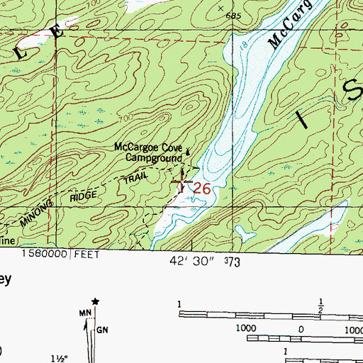 Topographic Map of McCargoe Cove Campground, MI