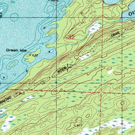 Topographic Map of Minong Ridge Fire Manway, MI