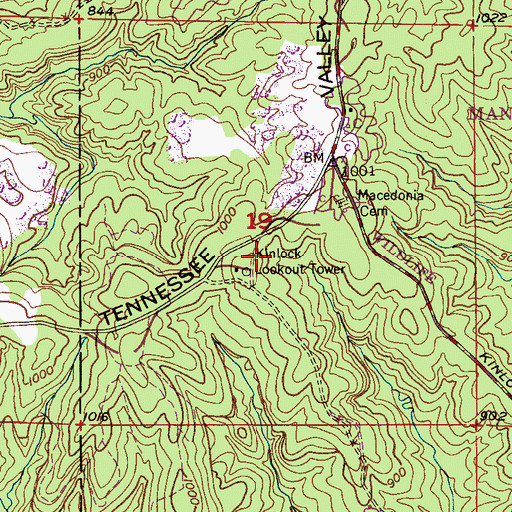 Topographic Map of Kinlock Knob, AL