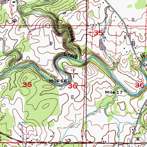 Topographic Map of Kitchens Mill, AL