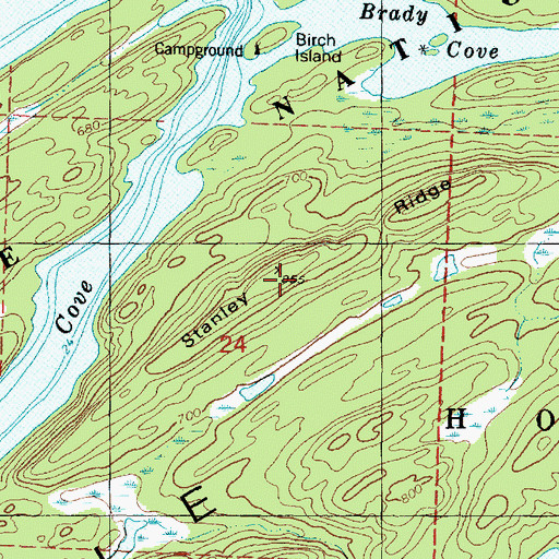 Topographic Map of Stanley Ridge, MI