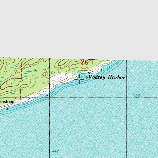 Topographic Map of Vodrey Harbor, MI