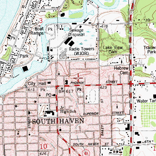 Topographic Map of South Haven Yacht Club, MI