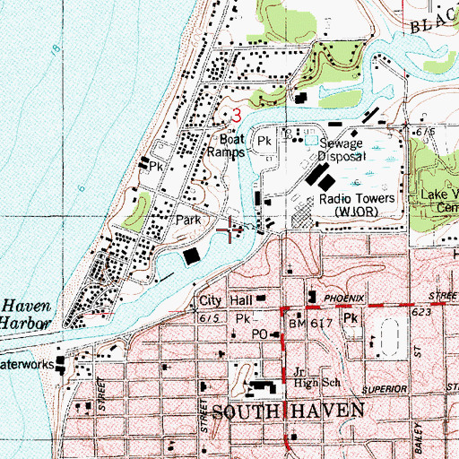Topographic Map of Jensens Fishery, MI
