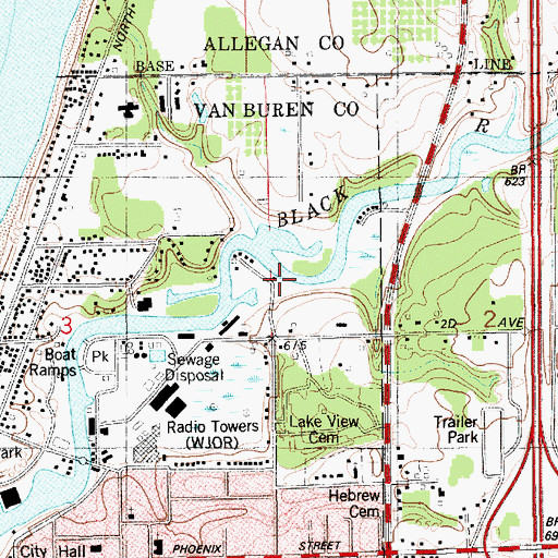 Topographic Map of River Bend Boat Club, MI
