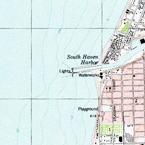 Topographic Map of South Pierh Light, MI