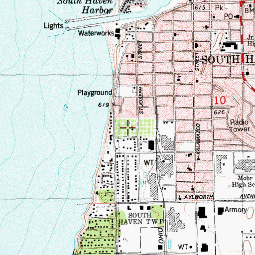 Topographic Map of Michigan State College South Haven Experiment Station, MI