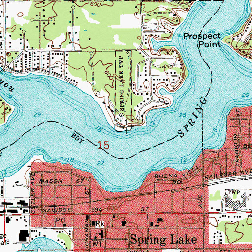 Topographic Map of Spring Lake Yacht Club, MI