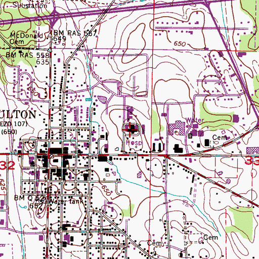 Topographic Map of Lawrence Medical Center, AL