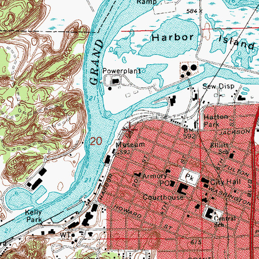 Topographic Map of Grand Haven Municipal Marine, MI