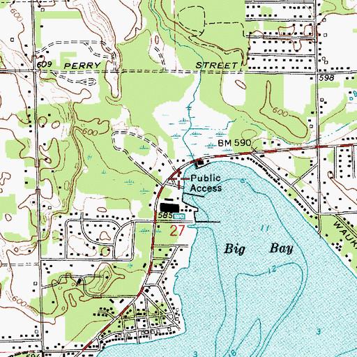 Topographic Map of Bayshore Marina, MI