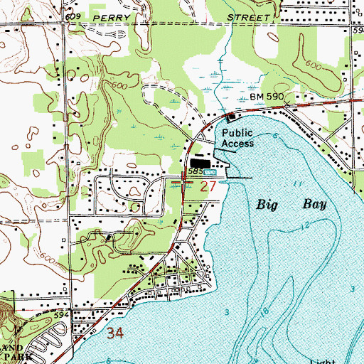 Topographic Map of Bayshore Yacht Club, MI