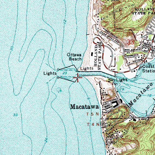 Topographic Map of South Pierh Light, MI