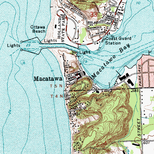 Topographic Map of Macatawa Park, MI