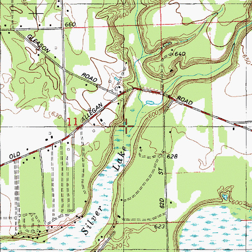 Topographic Map of Silver Creek, MI