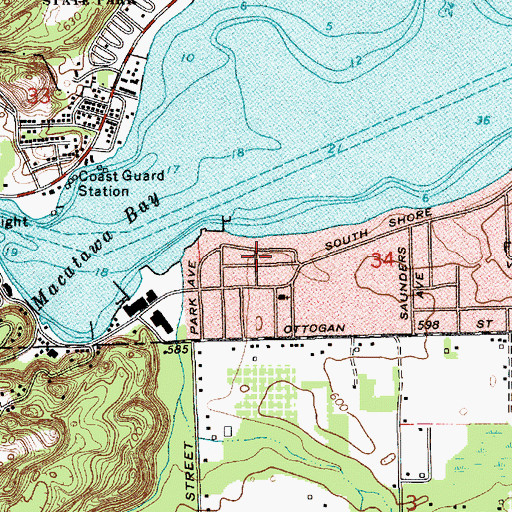 Topographic Map of Jenison Park, MI