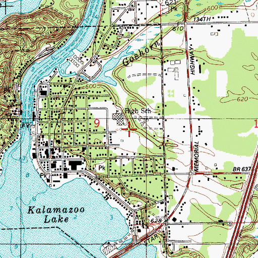 Topographic Map of Douglas Bayou, MI