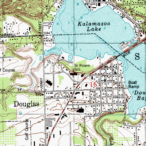Topographic Map of Saint Peters School, MI