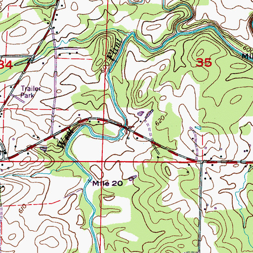 Topographic Map of McDaniel Bridge, AL