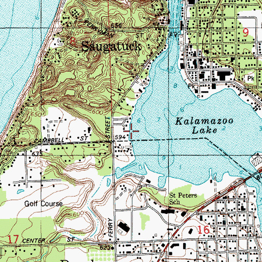 Topographic Map of Saugatuck Yacht Club, MI
