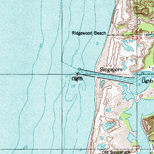 Topographic Map of South Pierh Light, MI