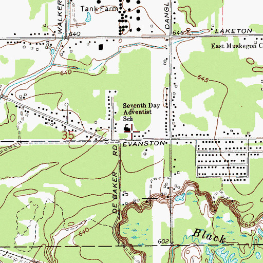 Topographic Map of Seventh Day Adventist School, MI