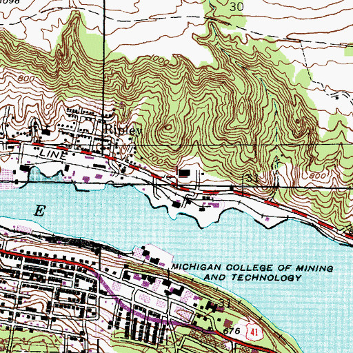 Topographic Map of Clairmont Transfer Company, MI
