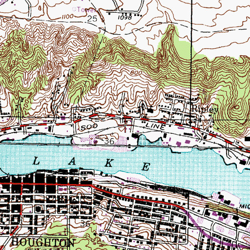 Topographic Map of Range Oil and Gas Company, MI