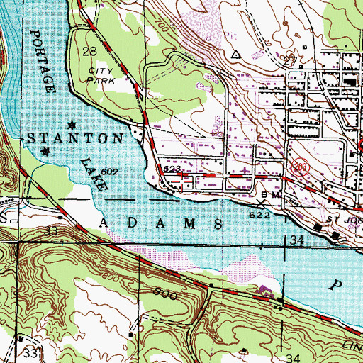Topographic Map of Yalmer Mattila Contracting Company, MI