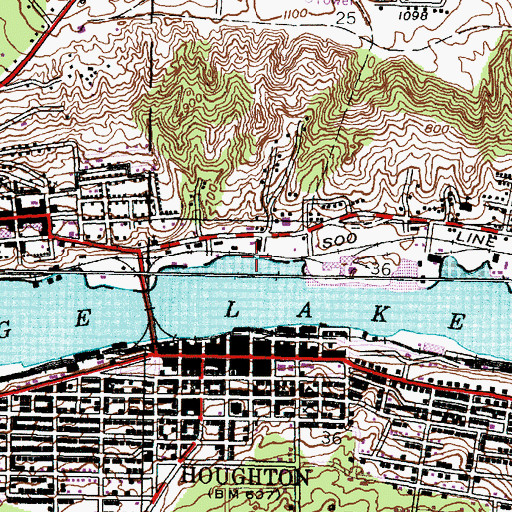 Topographic Map of Copper Country Concrete Company, MI