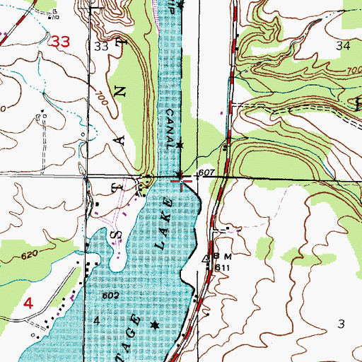 Topographic Map of Lily Pond Leading Light, MI