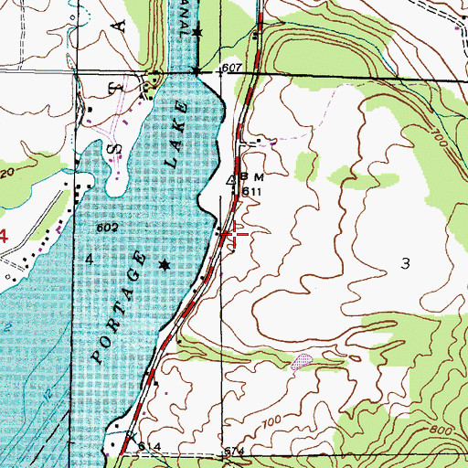 Topographic Map of Rouleau Point Range, MI