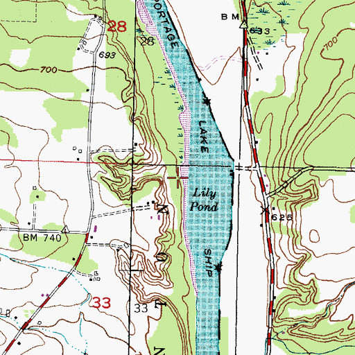 Topographic Map of Lily Pond Harbor of Refuge, MI