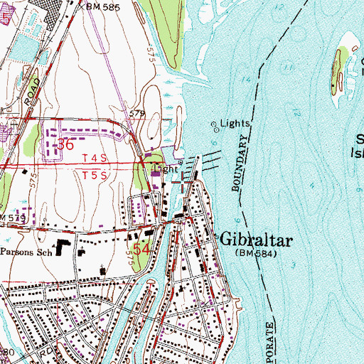 Topographic Map of Humbug Marina, MI