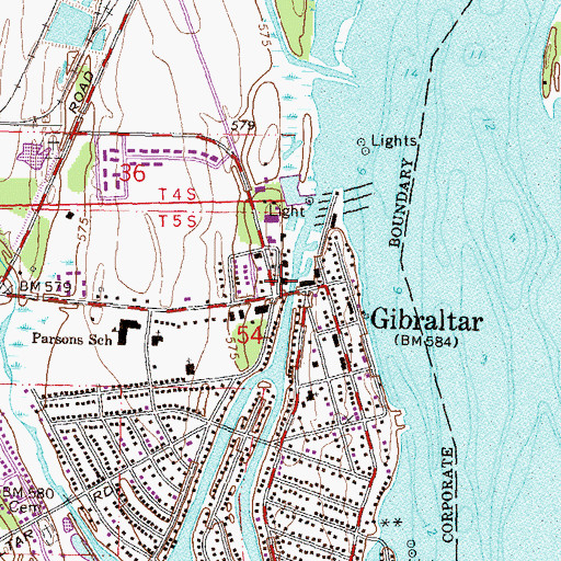Topographic Map of Damark Marina, MI