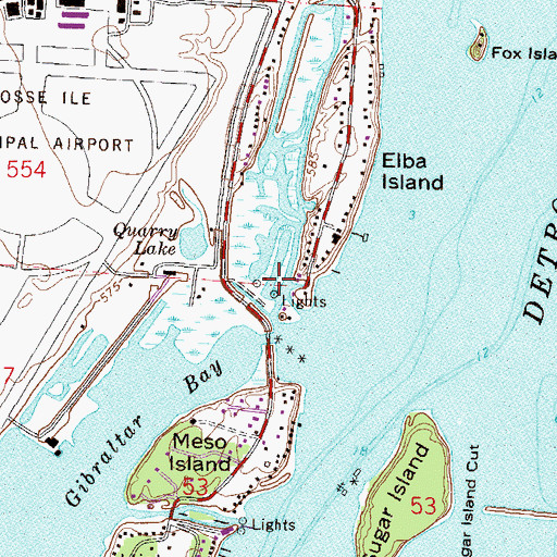 Topographic Map of Elba Mar Boat Club, MI