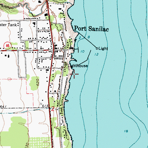 Topographic Map of Port Sanilac Light, MI