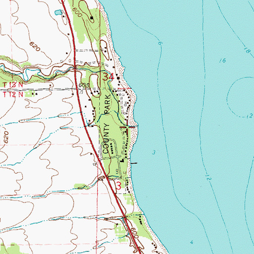 Topographic Map of Sanilac County Park, MI
