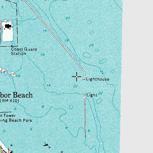 Topographic Map of Harbor Beach Light, MI