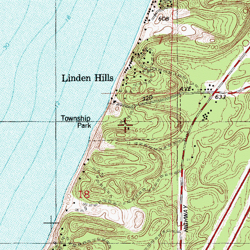 Topographic Map of Covert Township Park, MI
