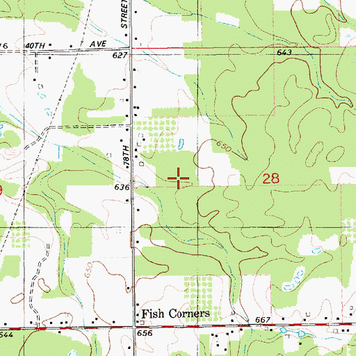Topographic Map of Fish Cemetery, MI