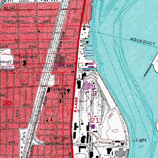 Topographic Map of Libra Marina, MI