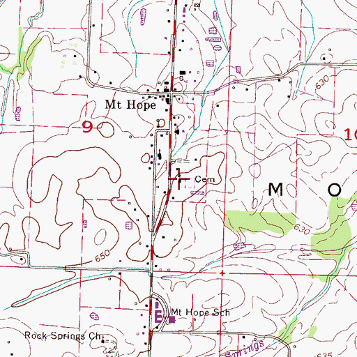 Topographic Map of Mount Hope Church, AL