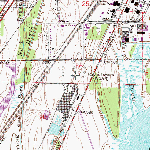 Topographic Map of WCAR, MI