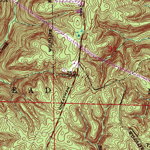 Topographic Map of Mountain View School (historical), AL