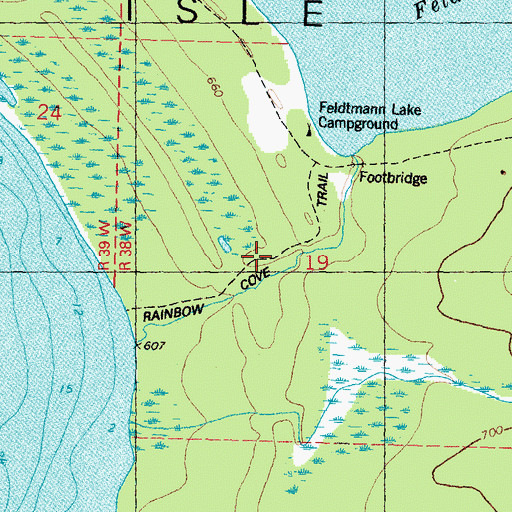 Topographic Map of Rainbow Cove Trail, MI